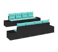 vidaXL Set Divano da Giardino 9 pz Nero polyrattan | Cambialo come vuoi per una seduta versatile, Altezza personalizzata per terreni diversi, Fatto con cura per dettagli e stile