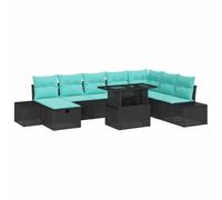 vidaXL Set Divano da Giardino 9 pz Nero polyrattan | Facile da spostare come vuoi, perfetto per momenti divertenti o per rilassarsi