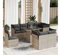 DIVANO DA GIARDINO VIDAXL 9 pz con Cuscini Grigio Chiaro Polyrattan - 3326183