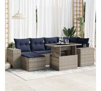 vidaXL Set Divano da Giardino 9pz con Cuscini Grigio Polyrattan Acacia