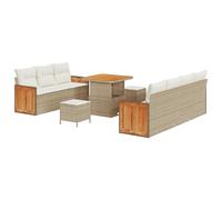 vidaXL Set Divano da Giardino a 4 Pezzi con Cuscini Beige Polyrattan Mobili da Patio per Balcone Seduta Sezionale 2 Posti 3 Modulari Resistenti alle Intemperie