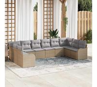 vidaXL Set Divano da Giardino Beige 344 x 177,5 x 85 cm polyrattan