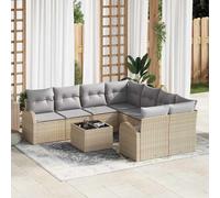vidaXL Set Divano da Giardino Beige 55 x 55 x 37 cm polyrattan