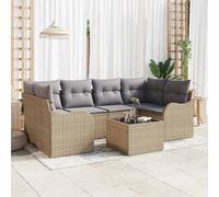 vidaXL Set Divano da Giardino Beige 55 x 55 x 37 cm polyrattan
