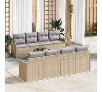 vidaXL Set Divano da Giardino Beige 55 x 55 x 37 cm polyrattan
