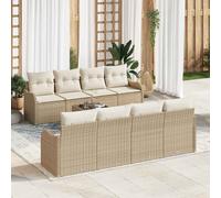 vidaXL Set Divano da Giardino Beige 55 x 55 x 37 cm polyrattan