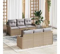 vidaXL Set Divano da Giardino Beige 55 x 55 x 37 cm polyrattan