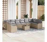 vidaXL Set Divano da Giardino Beige 55 x 55 x 37 cm polyrattan