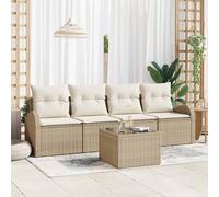 vidaXL Set Divano da Giardino Beige 55 x 55 x 37 cm polyrattan