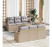 vidaXL Set Divano da Giardino Beige 55 x 55 x 37 cm polyrattan