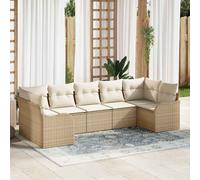 vidaXL Set Divano da Giardino Beige polyrattan