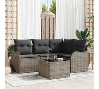 vidaXL Set Divano da Giardino 5 pz Nero polyrattan
