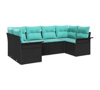 vidaXL Set Divano da Giardino con archiviazione 6 pcs Nero Poly Rattan, Giardino e Terrazza, Set Lounge Esterno Modulabile, Sofá Resistente ai Raggi UV, Comodità per Spazi Moderni