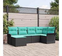vidaXL Set Divano da Giardino con archiviazione 6 pcs Nero polyrattan, Mobili da giardino e terrazzo, divano modulare, set lounge elegante, resistente alle intemperie, perfetto per il patio