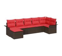 vidaXL Set Divano da Giardino con archiviazione 7 pcs Beige polyrattan, Set di divani modulari per il giardino: moderno, rettangolare, resistente e perfetto per il patio