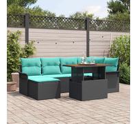 vidaXL Set Divano da Giardino con archiviazione 7 pcs Nero Poly Rattan, Giardino e terrazza, divano modulare, resistente, materiali UV, relax all'aperto, lounge patio