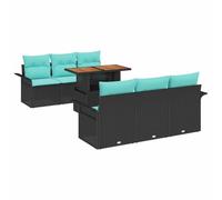 vidaXL Set Divano da Giardino con archiviazione 7 pcs Nero Poly Rattan, Sofa moderno per giardino e terrazzo, materiali resistenti ai raggi UV, arredo versatile per esterni