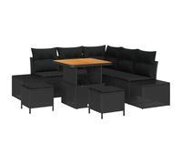 vidaXL Set Divano da Giardino con archiviazione 8 PCS Nero Poly Rattan, Giardino e Terrazza, Set Divano Modulare Contemporaneo, Arredo Esterno Resistente e Comodo per L'Estate