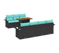 vidaXL Set Divano da Giardino con archiviazione 8 pcs Nero Poly Rattan, Set di divani modulari per giardino, eleganti e resistenti, telaio in acciaio, protezione UV, pezzi personalizzabili