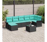 vidaXL Set Divano da Giardino con archiviazione 8 pcs Nero polyrattan, Set di divani modulari per il giardino: moderno, rettangolare, resistente e perfetto per il patio