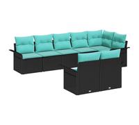 vidaXL Set Divano da Giardino con archiviazione 8 pcs Nero polyrattan, Arredamento per il giardino e terrazzo, divano outdoor moderno, set in rattan resistente, lounge contemporanea