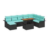 vidaXL Set Divano da Giardino con archiviazione 9 pcs Nero Poly Rattan, Mobili da giardino e terrazzo, divano modulare in rattan, set lounge resistente, seduta UV! Comfort all'aperto
