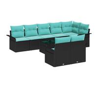 vidaXL Set Divano da Giardino con archiviazione 9 pcs Nero polyrattan, Arredamento per il giardino e terrazzo, divano outdoor moderno, set in rattan resistente, lounge contemporanea