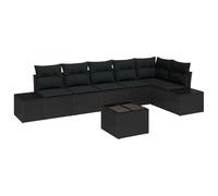 vidaXL Set da Giardino 6 Pezzi con Cuscini Neri in Rattan per Esterni, per Un Relax Elegante nella Tua terrazza d'Estate.