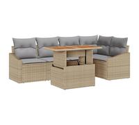 vidaXL Set Elegante Divani Giardino con Cuscini Beige in Rattan Polietilene Comodo per Persone Resistente all'Acqua Ideale per Patio, Balcone, Relax e Pranzo Mobili Tavolo Modulare