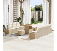 vidaXL Set Divano da Giardino con cuscino 10 pcs Beige e Crema