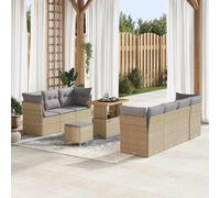 vidaXL Set Divano da Giardino con cuscino 10 pcs beige e grigio chiaro