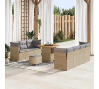 vidaXL Set Divano da Giardino con cuscino 10 pcs beige e grigio chiaro
