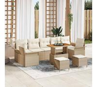 vidaXL Set Divano da Giardino con cuscino 10 pcs Beige polyrattan