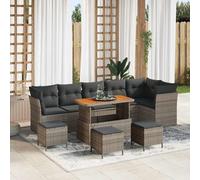 vidaXL Set Divano da Giardino con cuscino 10 pcs Grigio