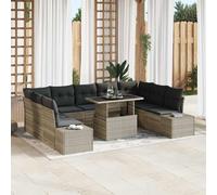 vidaXL Set Divano da Giardino con cuscino 10 pcs Grigio chiaro