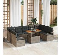 vidaXL Set Divano da Giardino con cuscino 10 pcs Grigio e Marrone