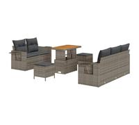 vidaXL Set Divano da Giardino 8 Pezzi con Cuscini Grigio Polyrattan Seduta Durevole per Esterno Modulare per Balcone Patio Mobili Resistente alle Intemperie