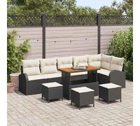 vidaXL Set Divano da Giardino con cuscino 10 pcs Nero Poly Rattan