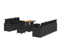 vidaXL Set da Giardino di divani 10 Pezzi con Cuscini in polirattan Nero. Mobili modulari da Esterno, Belli e Comodi, Perfetti per Patio e balconi. Hanno Piedi Regolabili e Sono Resistenti alle intem