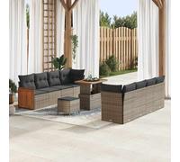 vidaXL Set Divano da Giardino con cuscino 11 pcs Grigio