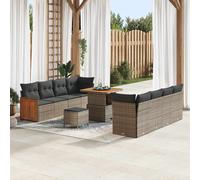 vidaXL Set Divano da Giardino con cuscino 11 pcs Grigio