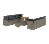 vidaXL Set di divani modulari da Esterno Grandi di con Cuscini Grigi in polirattan. Mobili Resistenti alle intemperie, Perfetti per Giardini e terrazze. Accomodano Fino a 6 Persone, Hanno Un Design