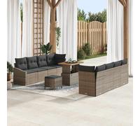 vidaXL Set Divano da Giardino con cuscino 11 pcs Grigio polyrattan