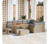 vidaXL Set Divano da Giardino con cuscino 12 pcs Beige e Grigio Chiaro
