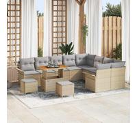 vidaXL Set Divano da Giardino con cuscino 12 pcs Beige polyrattan