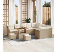 vidaXL Set Divano da Giardino con cuscino 12 pcs Beige polyrattan