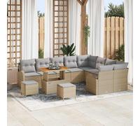 vidaXL Set Divano da Giardino con cuscino 12 pcs Beige polyrattan