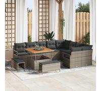 vidaXL Set Divano da Giardino con cuscino 12 pcs Grigio