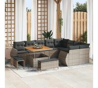 vidaXL Set Divano da Giardino con cuscino 12 pcs Grigio