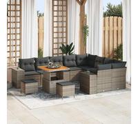 vidaXL Set Divano da Giardino con cuscino 12 pcs Grigio polyrattan